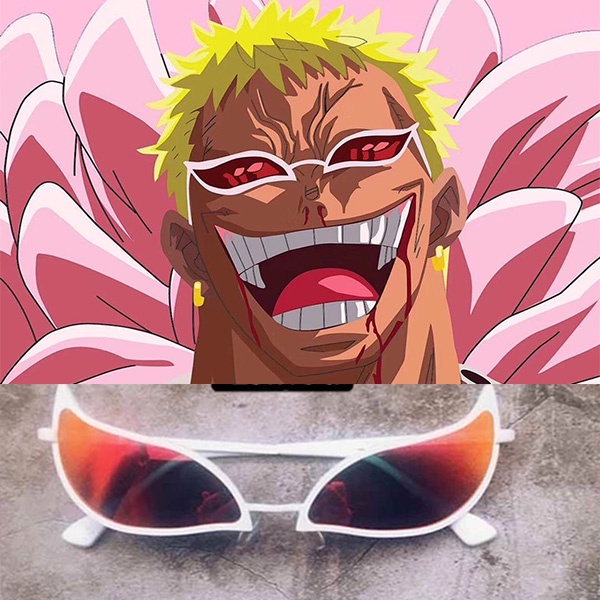 Helloworld Anime One Piece Donquixote Doflamingo Joker Óculos De Sol Homens  Mulheres Cosplay Acessórios Óculos Com Caixa De Óculos - Buy One Piece