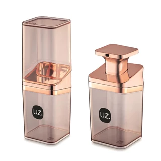 Conjunto Luxo Banheiro Porta Escova de Dente e Porta Sabonete Liquido Em 4 Cores - UZ