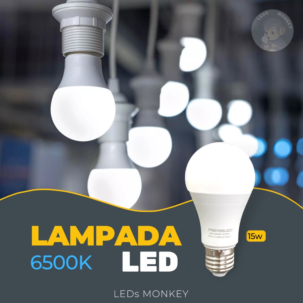 LAMPADA PREMIER LED BULBO 15W 6500K | Shopee Brasil