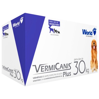 Vermifugo Remédio P/cães 30kg Vermicanis Plus 2,4g World 20 Comp