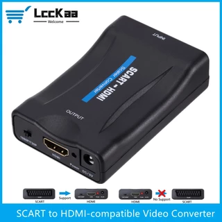 1080P SCART Para HDMI Adaptador Conversor De Áudio De Vídeo Compatível Receptor HDTV Sky Box STB Plug TV HD DVD