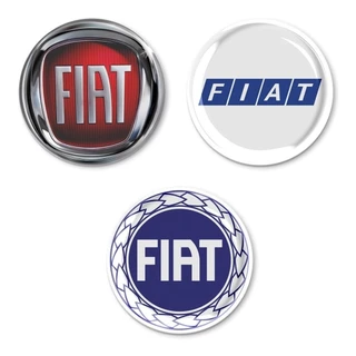 Kit Jogo 4 Emblema Adesivo Resinado Para Roda Calota de Carro FIAT 48mm