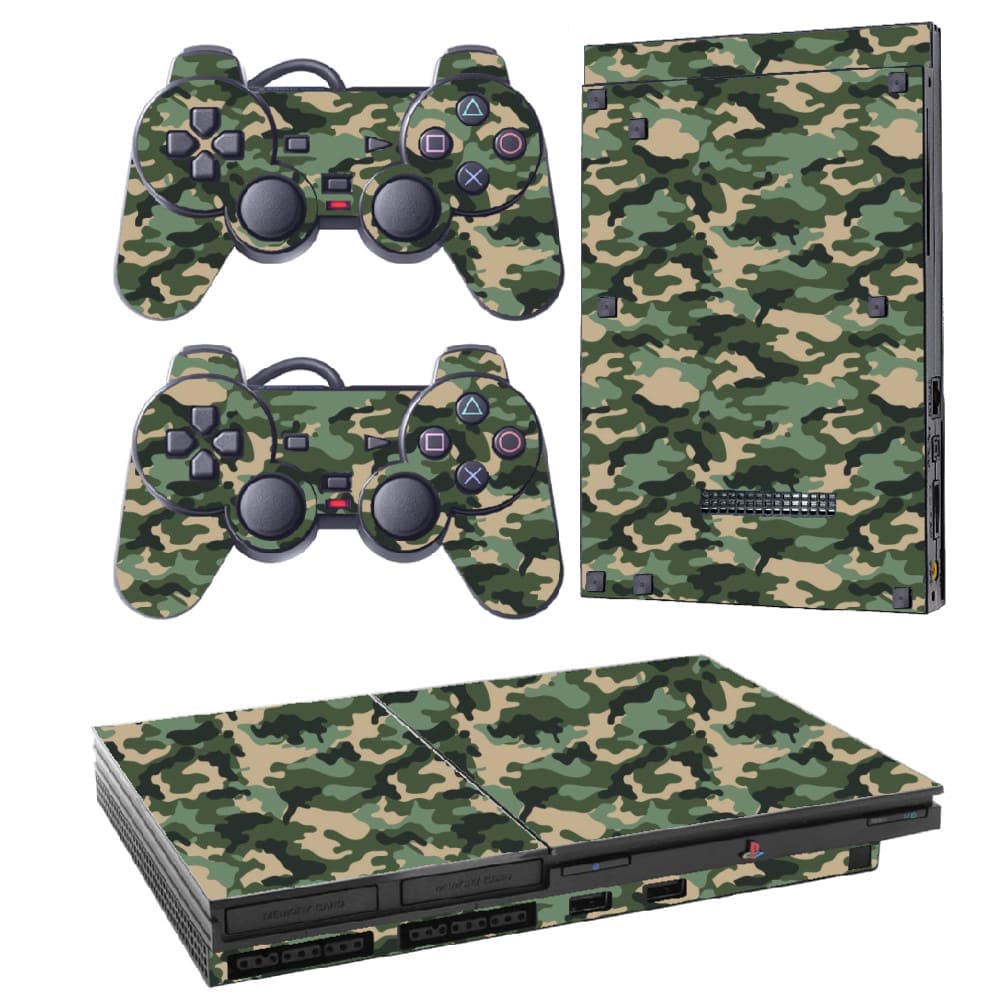 Skin PS2 Slim R1 Playstation Adesivo Pelicula Protetora Camo Green ...