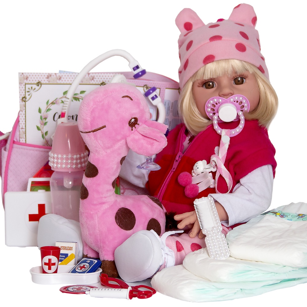 Boneca Reborn Realista Infantil Roupa Girafinha - USA Magazine