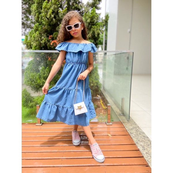 Vestido jeans para store menina