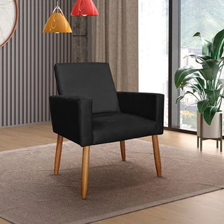 1 poltrona decorativa nina preto