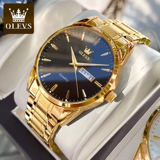 OLEVS Relogio Masculino Original Aço Inoxidável Dourado Relógios Masculinos Luxo À Prova D'água Quartzo