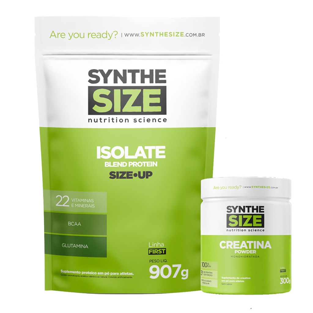 Whey Protein Blend Isolate 907g + Creatina Pura Monohydratada 300g - Synthesize