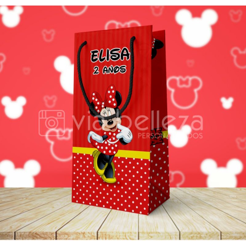 15 SACOLINHAS Personalizadas Minie. aniversário