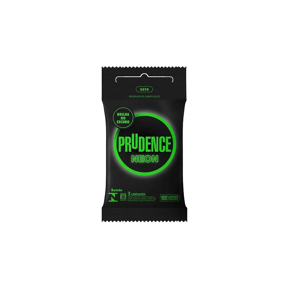 Camisinha Preservativo C/3 Neon Prudence Brilha No Escuro