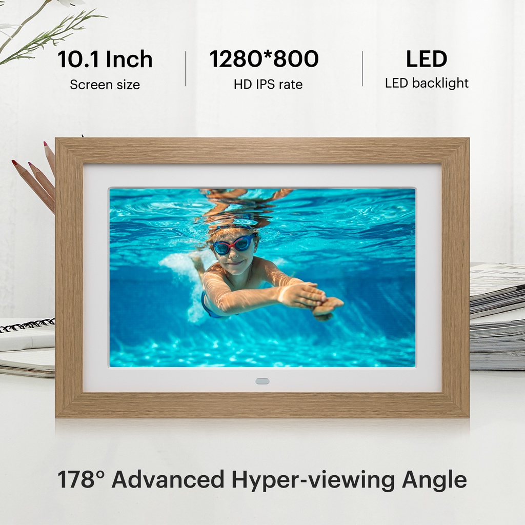 Moldura Digital HD De 10,1 Polegadas 1280 * 800 Álbum Fotográfico  Eletrônico LED Ultrafina LCD Para Fotografias