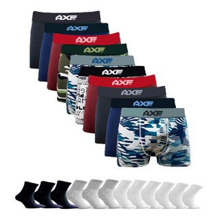 Kit 20 Cueca Box Boxer Microfibra Revenda + 12 Par De Meias
