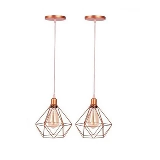 kit 2 Pendente Aramado Diamante Rose GOLD Cabo Cristal