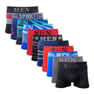 Kit 10 Cuecas Boxer Box Microfibra Masculino Adulto