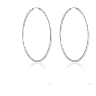 Brinco de Argola Prata 925 Redonda Fio Quadrado Vários Tamanhos