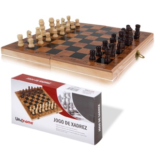 Conjunto de xadrez clássico clássico de madeira com tabuleiro de madeira de  luxo e armazenamento de gavetas, conjunto de jogos de tabuleiro de xadrez  internacionais para viagem