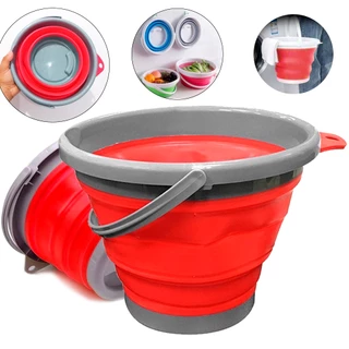 Balde Silicone Dobrável Retrátil Portátil Plástico 10L Original Fácil Guardar Prático Resistente em Oferta na Shopee