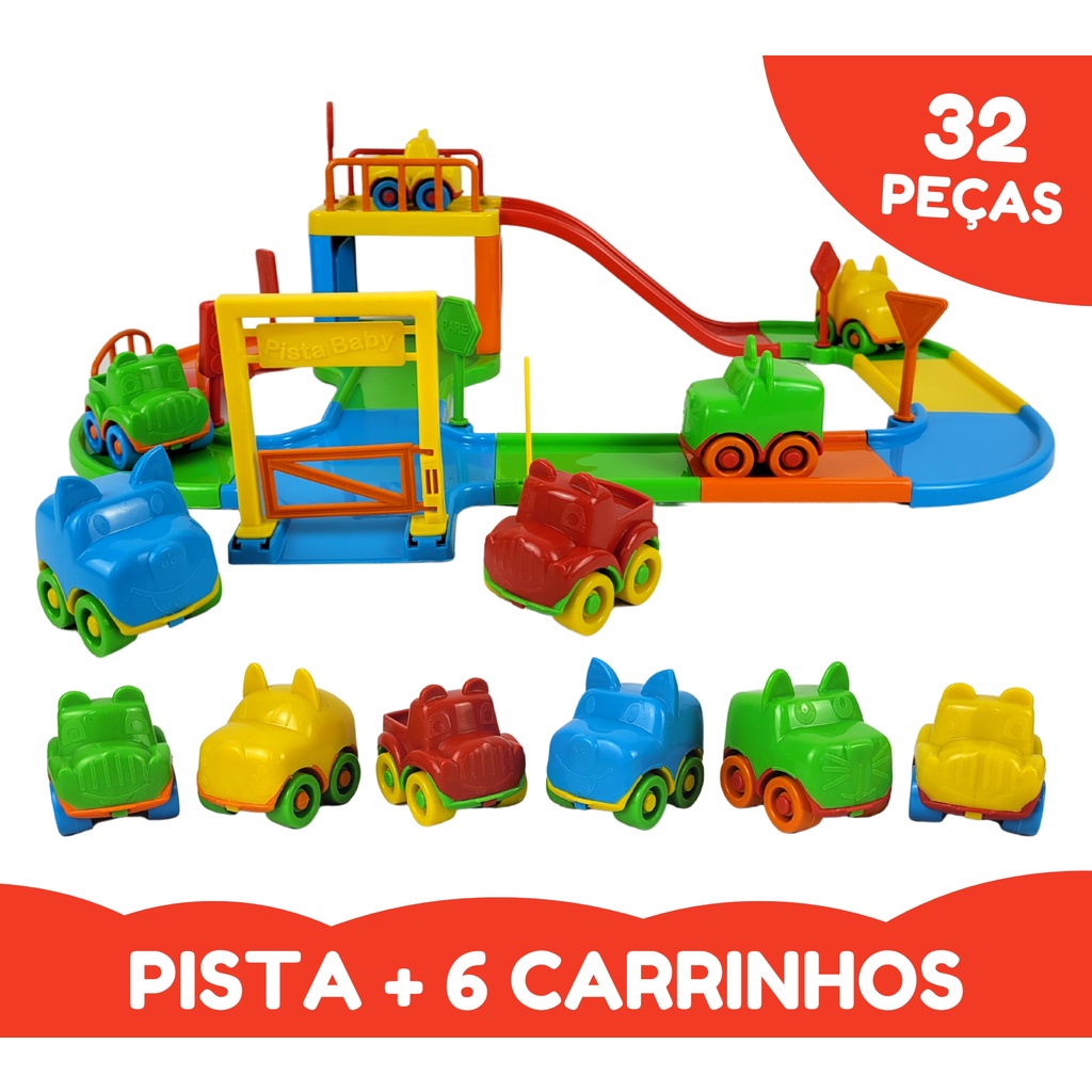 Brinquedo Pista de Carrinho de Corrida Infantil Baby com 2 carrinhos, Magalu Empresas