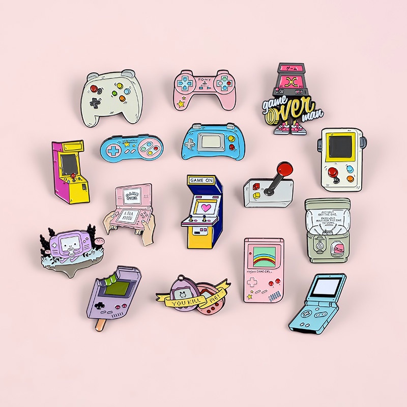 Divertido Jogo Arcade Retrô Alfinetes Coleções Desenho Animado 90s Joias Broches Camisa Jeans Colarinho Laple Crachás Presente