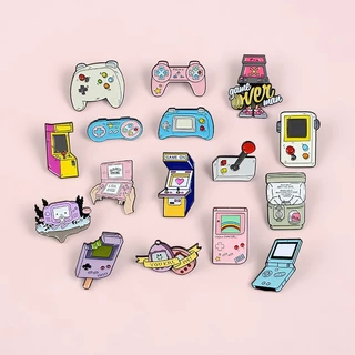 Divertido Jogo Arcade Retrô Alfinetes Coleções Desenho Animado 90s Joias Broches Camisa Jeans Colarinho Laple Crachás Presente
