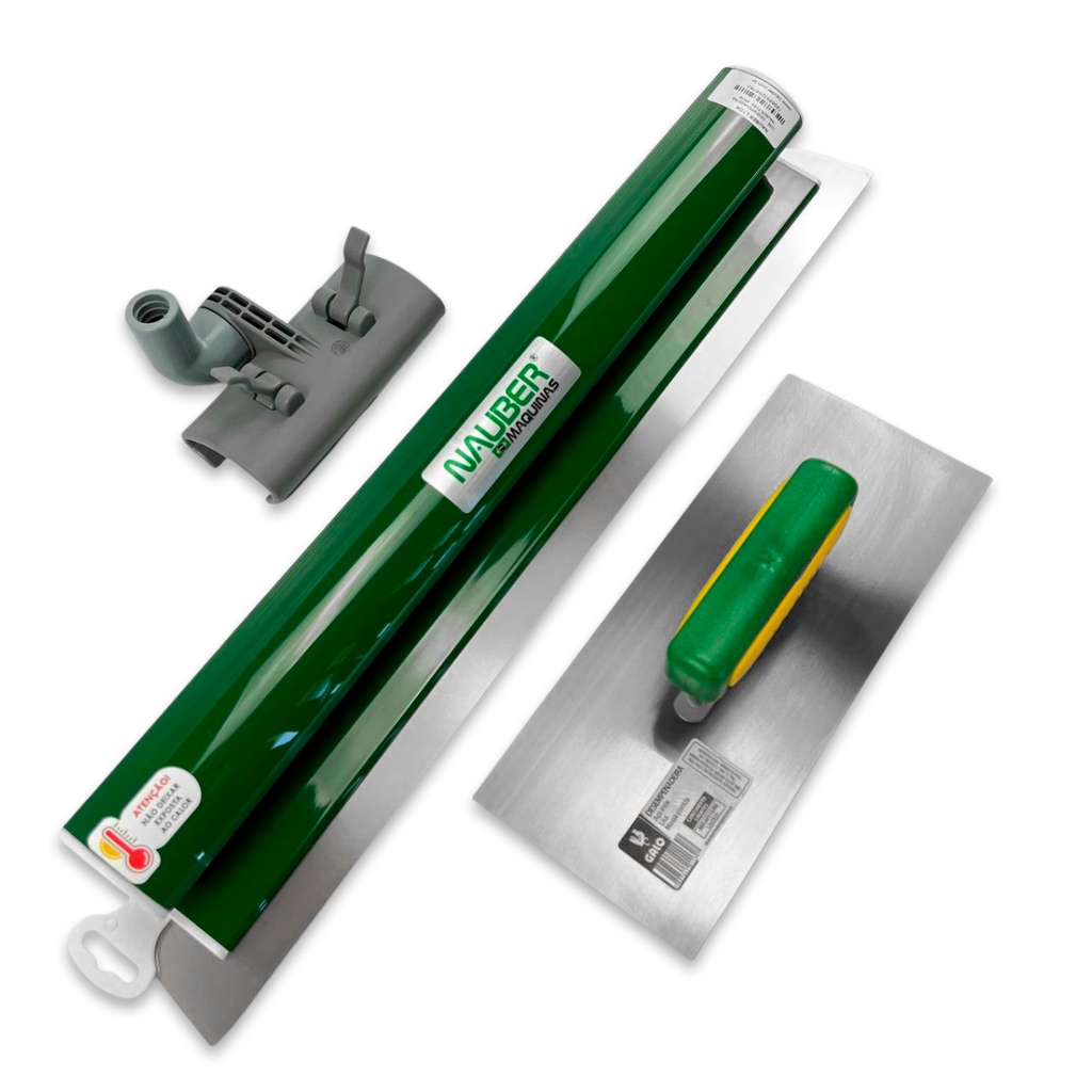 Desempenadeira Berox Aço Inox 60cm Nauber, Suporte + Galo Lisa 113/00 ...