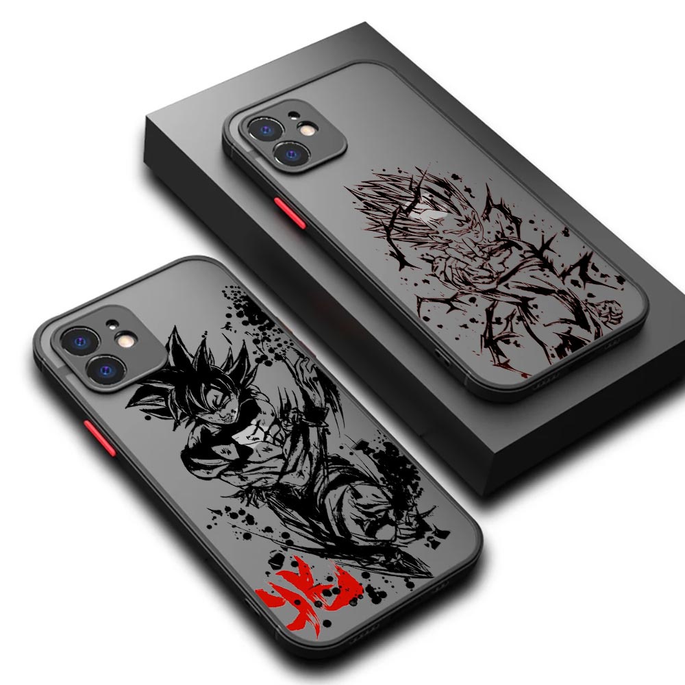 Capa De Celular Moda Anime Desenho Animado Bola De Dragão Escuro Super  Vegeta Goku iPhone 14 13 12 11 Pro MAX 14Plus 7 8 Plus X XR XS - Corre Que  Ta Baratinho