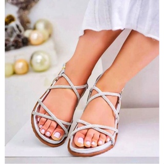 Papetes Birken rasteira feminina de strass com X REF_03.