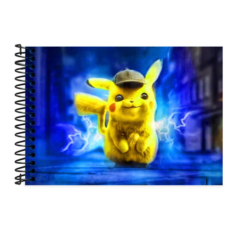 Caderno Desenho Pokémon Capa Dura 96 Folhas