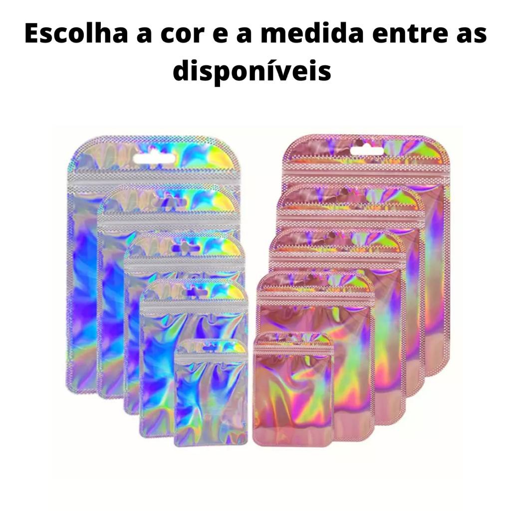 Saquinho Holografico Saco Zip Lock Envelope Embalagem
