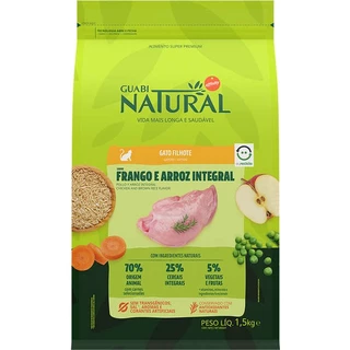 Ração Guabi Natural Frango e Arroz Integral para Gatos Filhotes 1,5kg