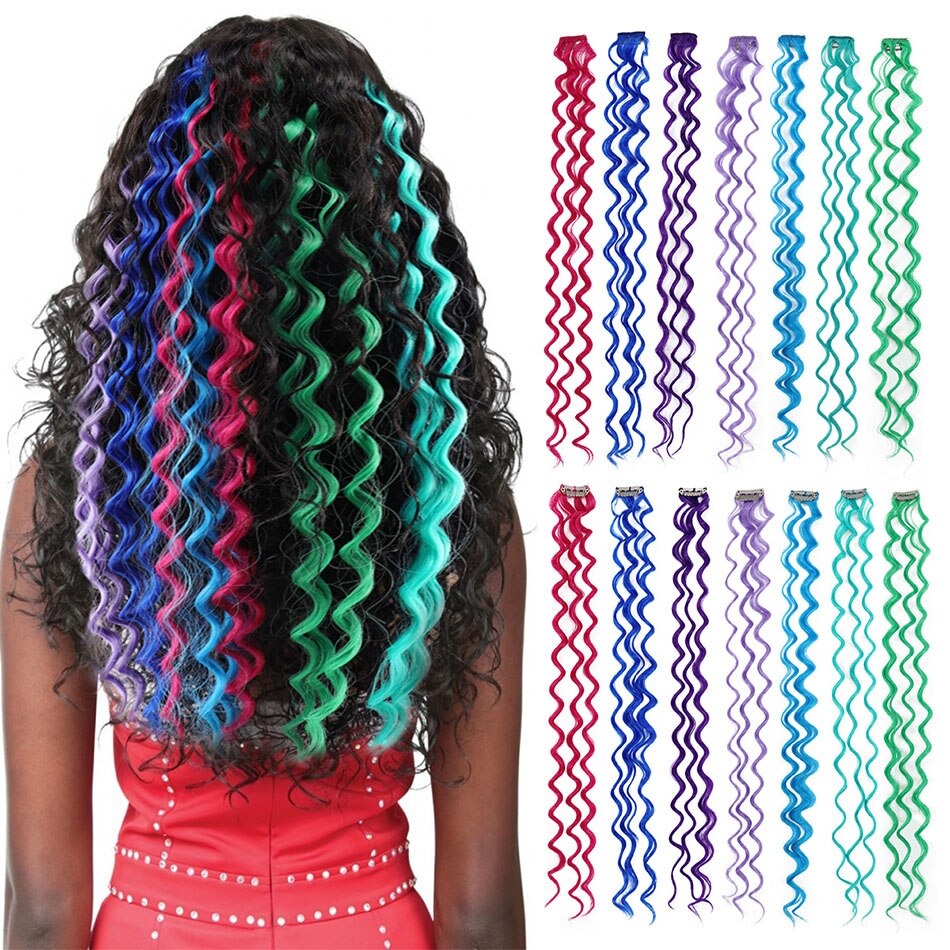 01 Mechinha Mecha Colorida de Cabelo Encaracolado Cacheado Aplique Tic Tac  / | Shopee Brasil