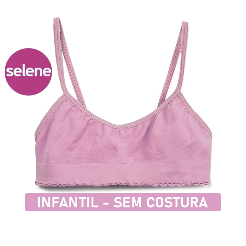 mocinha Sutiã Infantil Sem Costura Selene Top Menina Juvenil Mocinha Microfibra |  Shopee Brasil