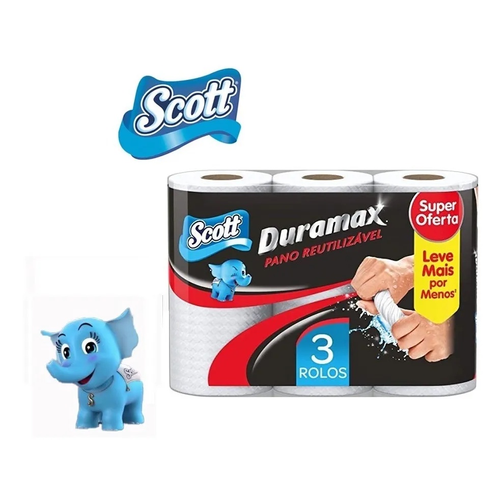 Papel Toalha Multiuso Reutilizável Scott Duramax 58 Pano C/3 | Shopee ...