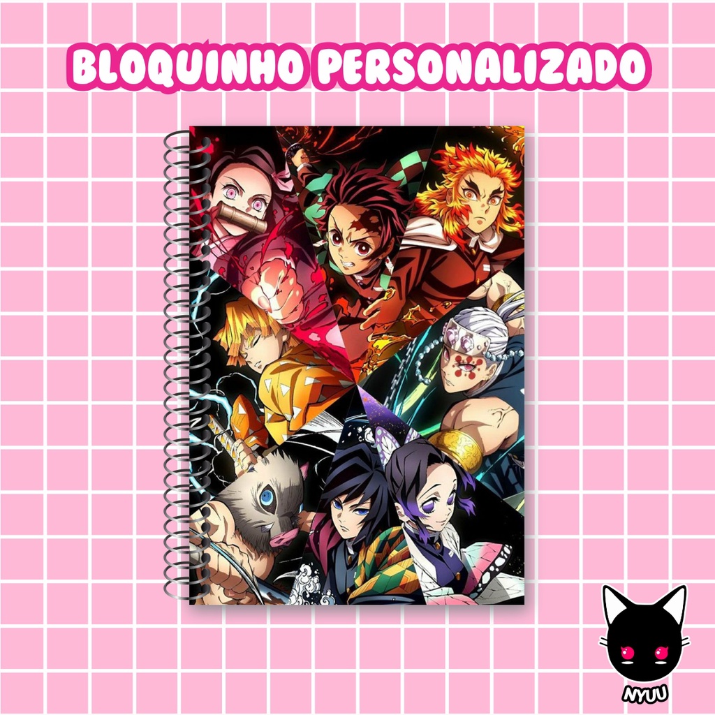 Bloquinho de anotaçoes KIMETSU DEMON SLAYER ANIME Shopee Brasil