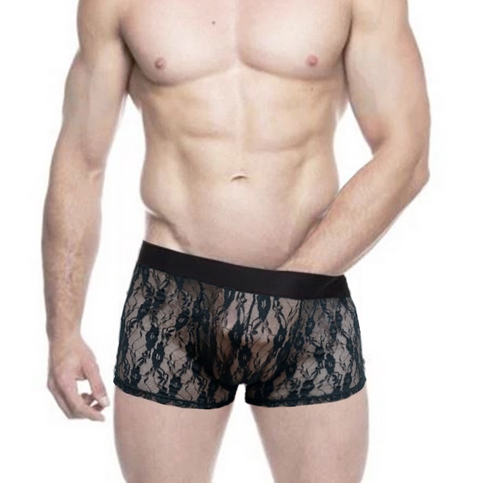 Cueca Boxer Masculino Sensual em Renda Transparente +CORES