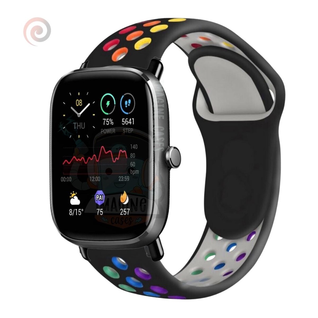 Pulseira Sport Furadinha Colorida Amazfit Gts Mini - Premium