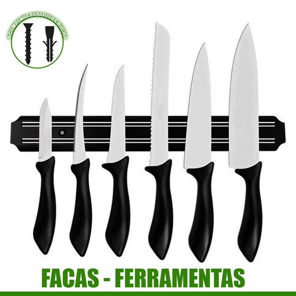 Barra magnética 50cm imã para facas e ferramentas - Lccr - utensílios para  todo tipo de cozinha