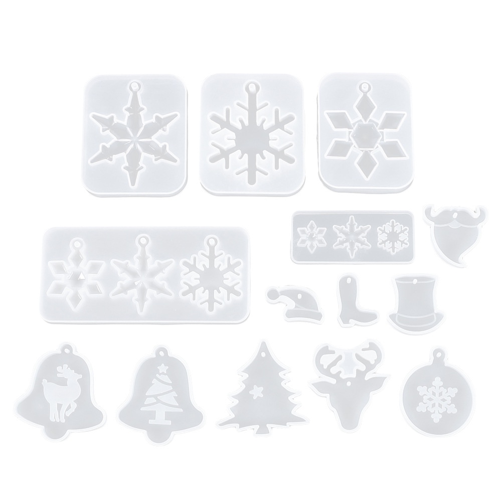 Molde De Fundi O De Resina De Silicone Floco De Neve D Moldes Natal Com Furo Shopee Brasil