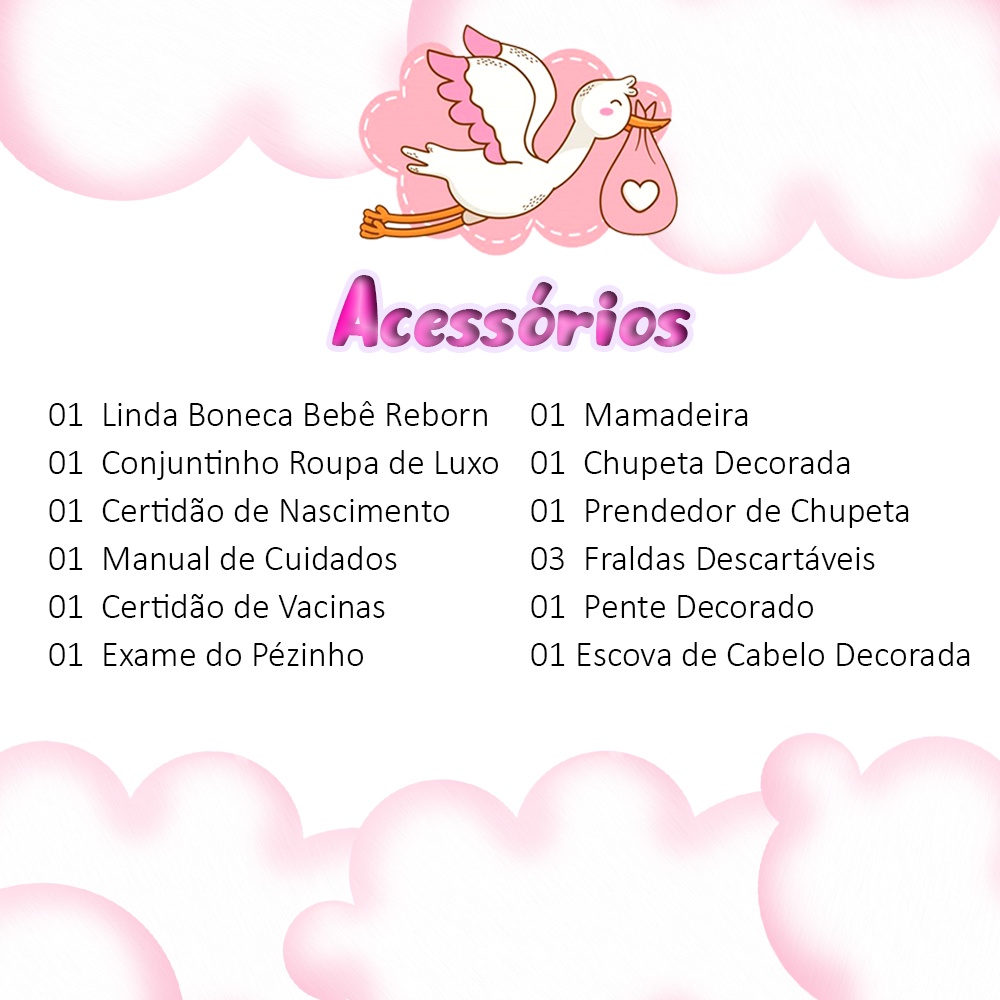 Boneca Bebê Reborn 100% Silicone Sonho de Amor 13 Itens na