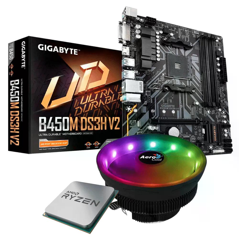 Kit Upgrade, Amd Ryzen 5 1600, Gigabyte B450M Ds3H V2 Shopee Brasil