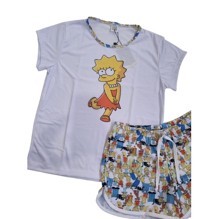Pijama Lisa Simpsons Curto Adulto E Infantil | Shopee Brasil