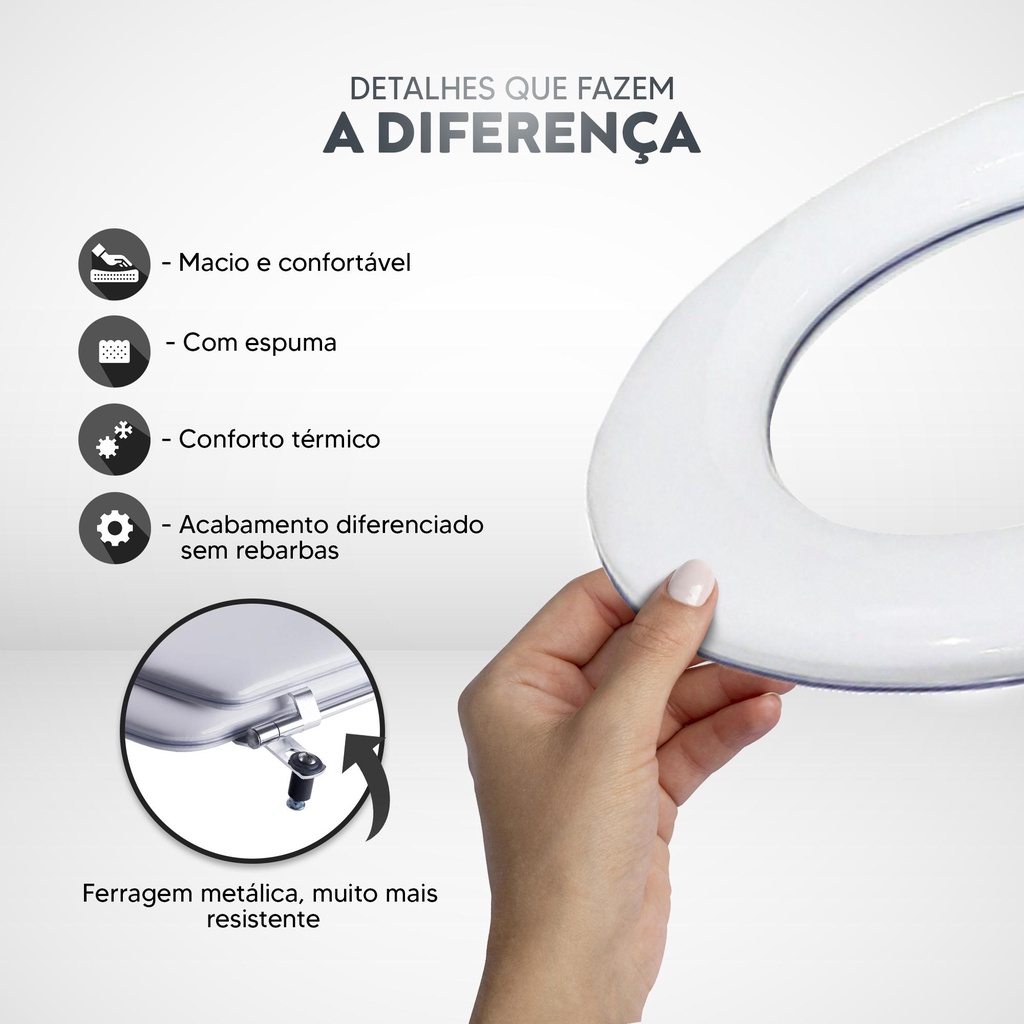 Assento Sanitario Almofadado Izy Branco Para Vaso Deca | Shopee Brasil