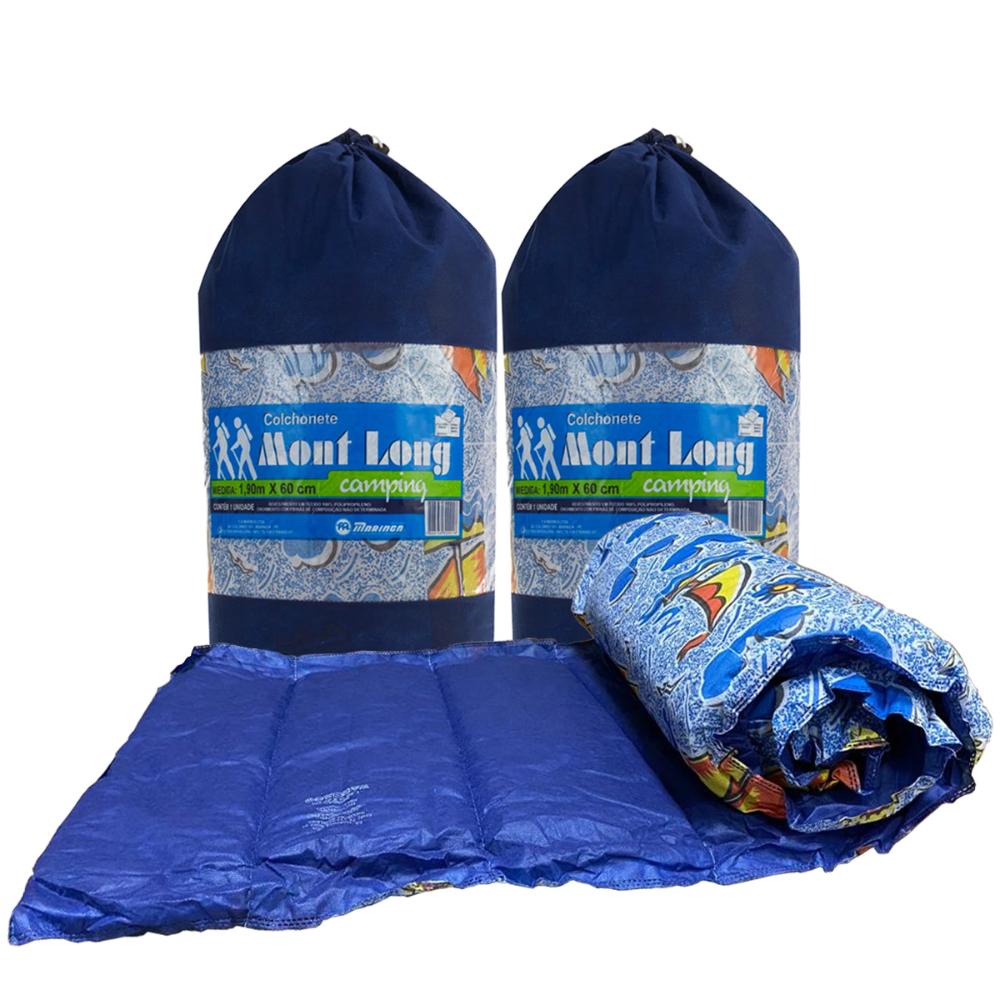 Kit 2 Colchonete Solteiro Azul 190x60 - Mont Long