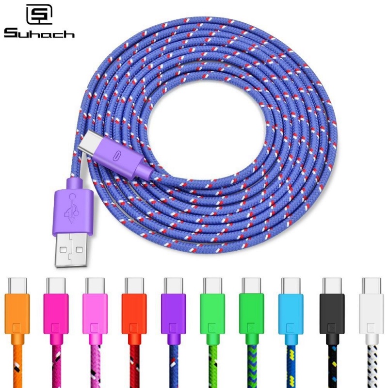 Cabo USB Tipo C Carregamento Rápido Carregador De Dados Para Samsung S9 Note 9 Huawei P20 Pro 1m/2m/3m