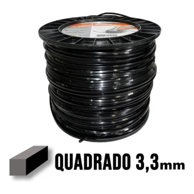 Fio de Nylon para Roçadeira Quadrado 3,3MM Rolo com 228 Mts 00009303801 STIHL