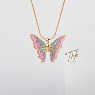 [TBK Colar De Ouro 18K Barbie Fairytopia Elina Butterfly necklace Para Acessórios De Moda Feminina Gift 373nbutterfly