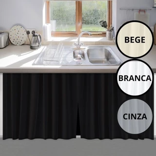 Cortina Para Pia de Cozinha PVC Várias Cores Impermeável