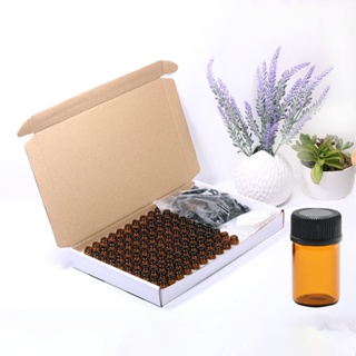 100PCS/Caixa Frascos Roll On Ambar 1ml/2ml/3ml Perfume Oleo Essencial