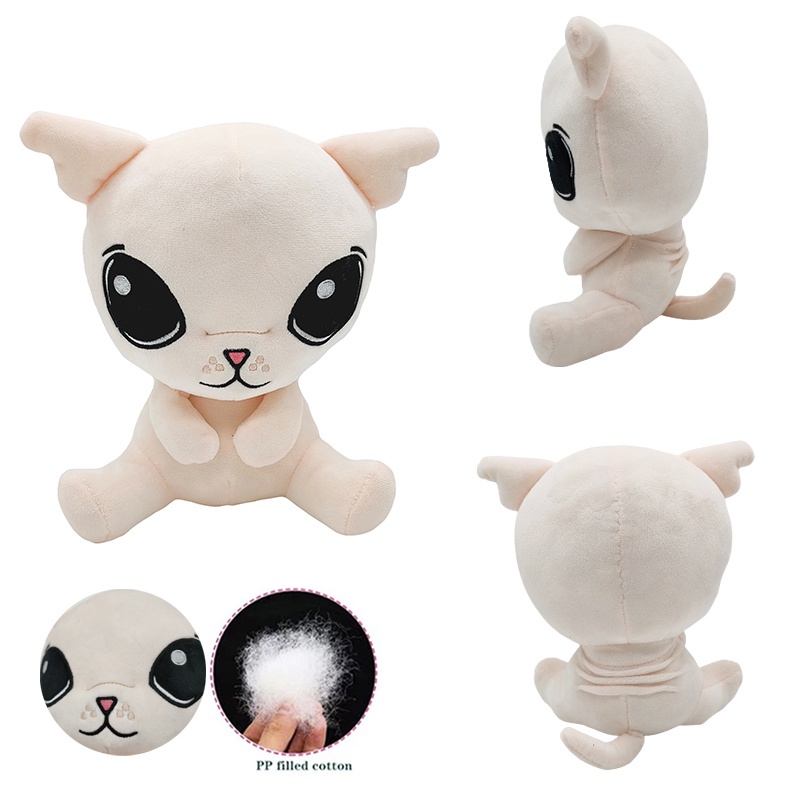 20cm white Bingus Plush Toy Big Eye Cat Soft Stuffed Animal Hug Doll Kids Gift Xmas