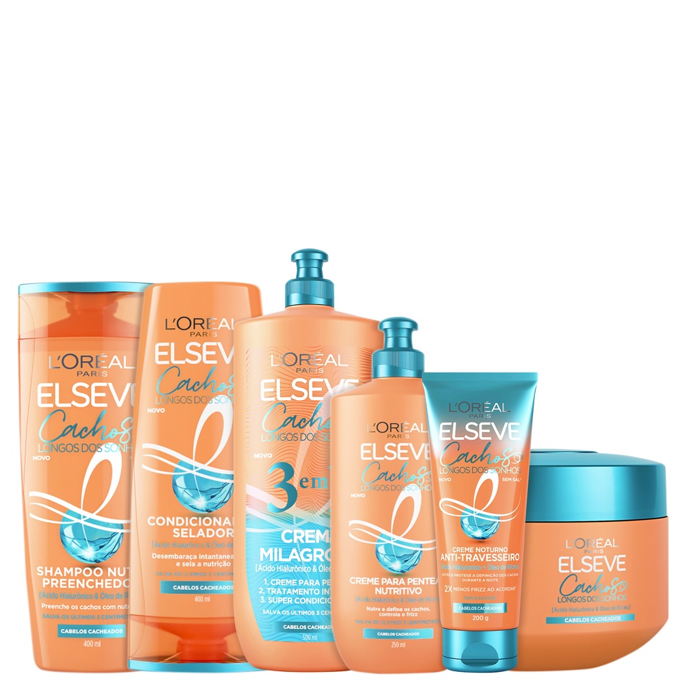 Kit Elseve L'Oréal Paris Cachos dos Sonhos Completo (6 Produtos ...